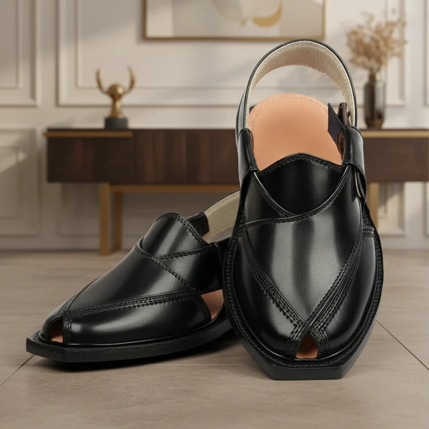 Nowrozi Premium Black Chappal