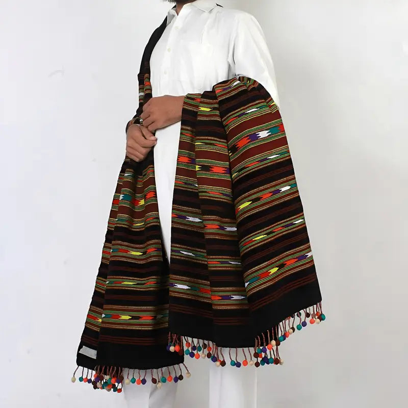 Nawab Bumbal Velvet Black Shawl