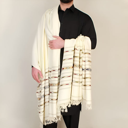 Khan Pure Pashmina Shawl Crema