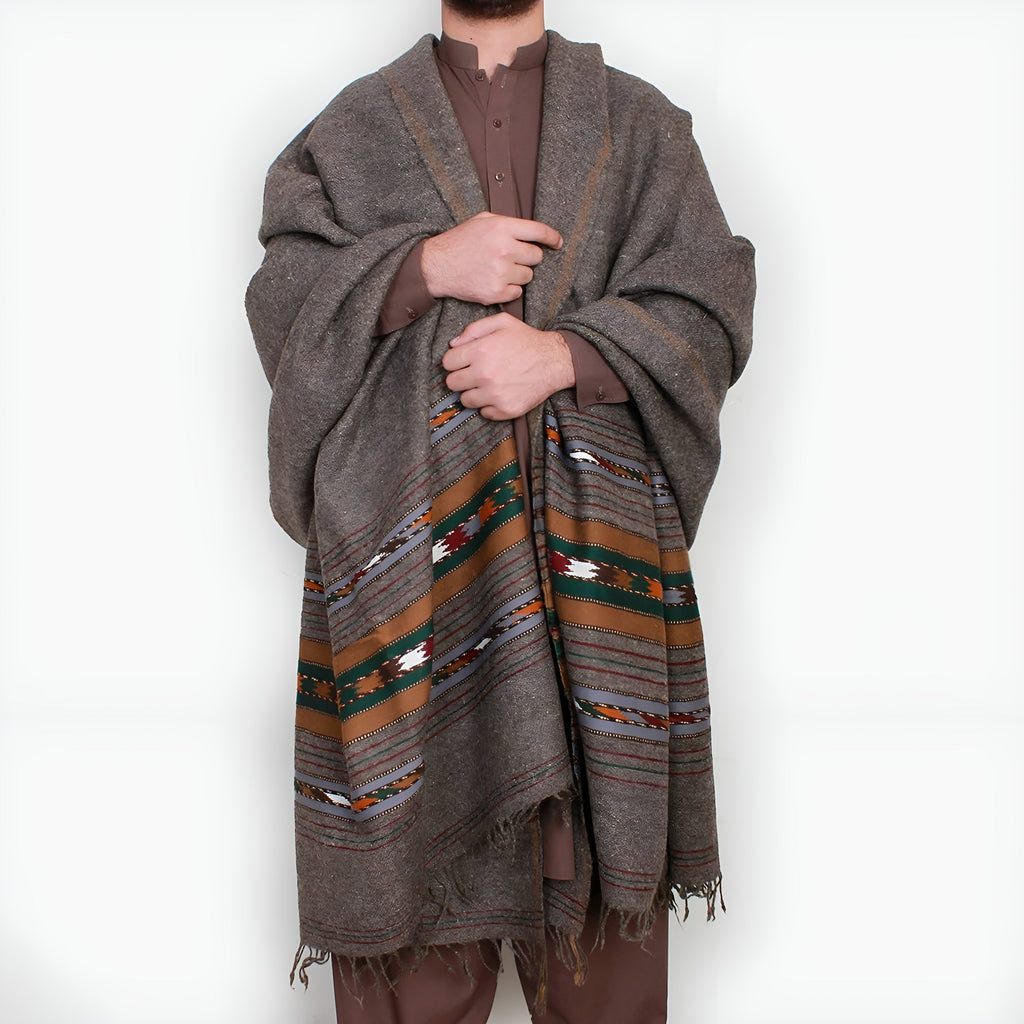 Nawab Bumbal Grey Wool Shawl